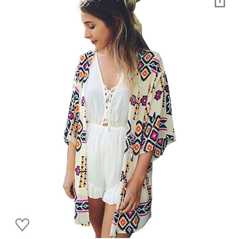 Sheer beach kimono
